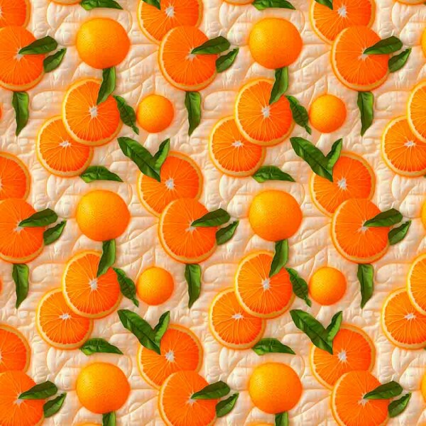 TRICOL. FRUTAS PATCH LARANJAS  100% ALGODÃO - 92705/001D