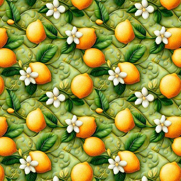 TRICOL. FRUTAS PATCH LIMÕES EM VERDE 100% ALGODÃO - 92704/001D