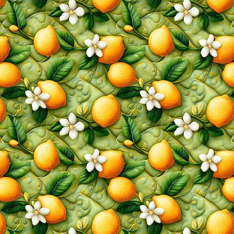 TRICOL. FRUTAS PATCH LIMÕES EM VERDE 100% ALGODÃO - 92704/001D