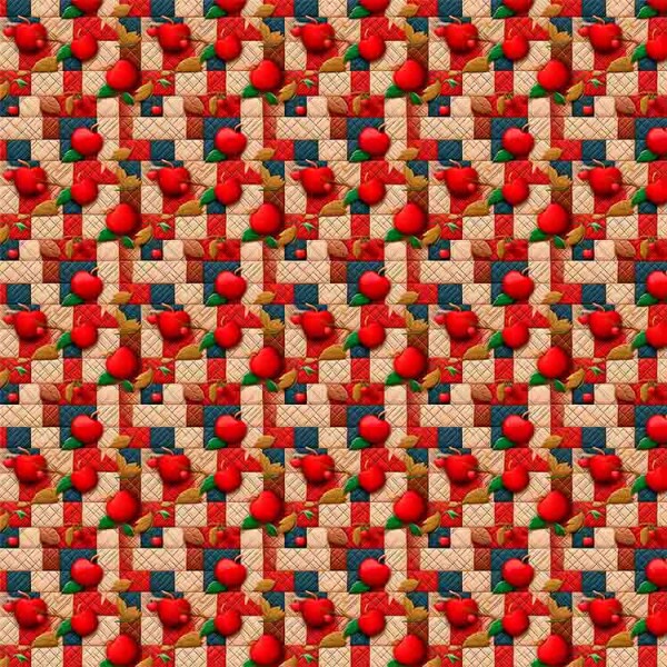 TRICOL. FRUTAS PATCH MAÇÃS 100% ALGODÃO - 92709/001D