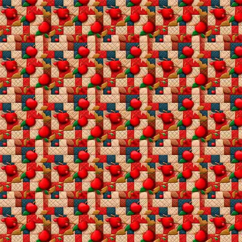 TRICOL. FRUTAS PATCH MAÇÃS 100% ALGODÃO - 92709/001D