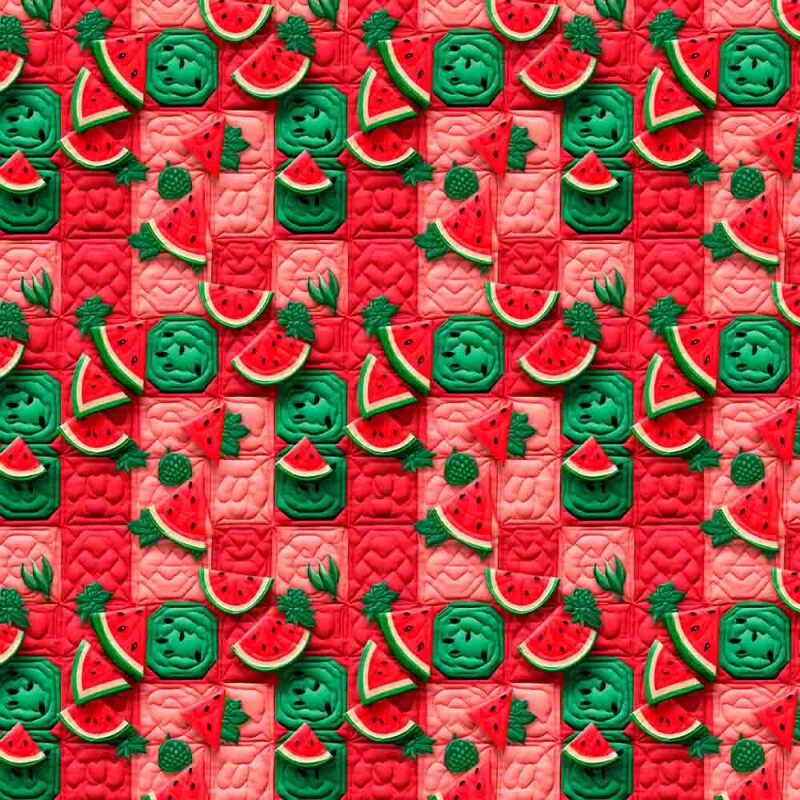 TRICOL. FRUTAS PATCH MELANCIAS  100% ALGODÃO - 92708/001D