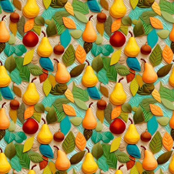 TRICOL. FRUTAS PATCH PERAS 100% ALGODÃO - 92706/001D