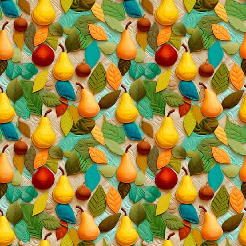 TRICOL. FRUTAS PATCH PERAS 100% ALGODÃO - 92706/001D