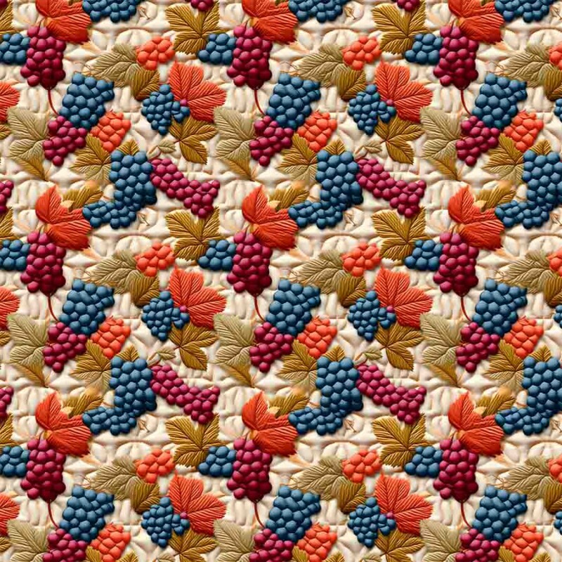 TRICOL. FRUTAS PATCH UVAS  100% ALGODÃO - 92713/001D