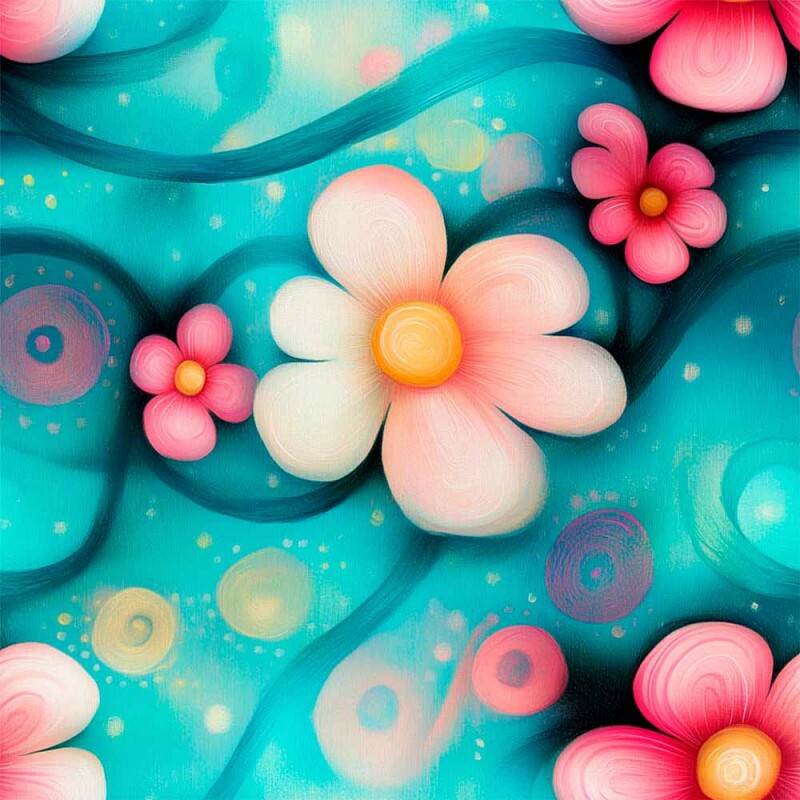 AB25 - Tricol. Coleção O Mundo Colorido de Pamela - Pam Floral 3  - 92864/001D