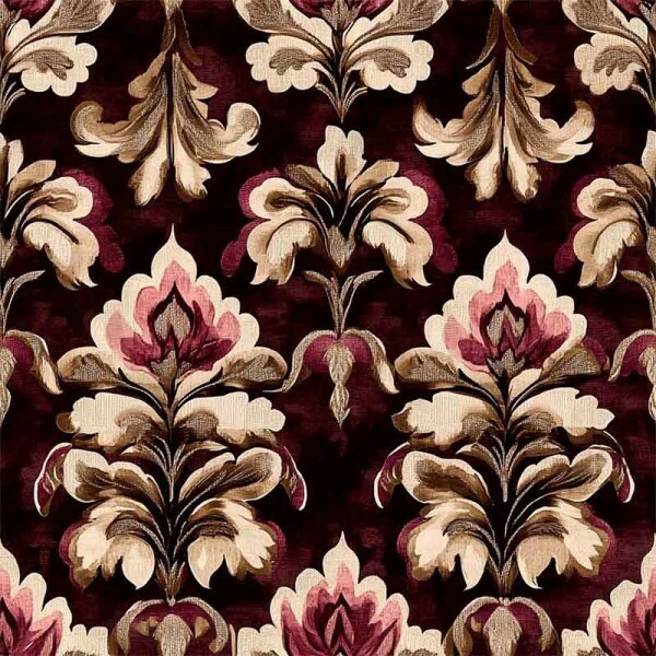 JN25 - TRICOL. DIGITAL 100% ALGODAO -  COLEÇÃO BORDEAUX - DAMASK BORDEAUX
