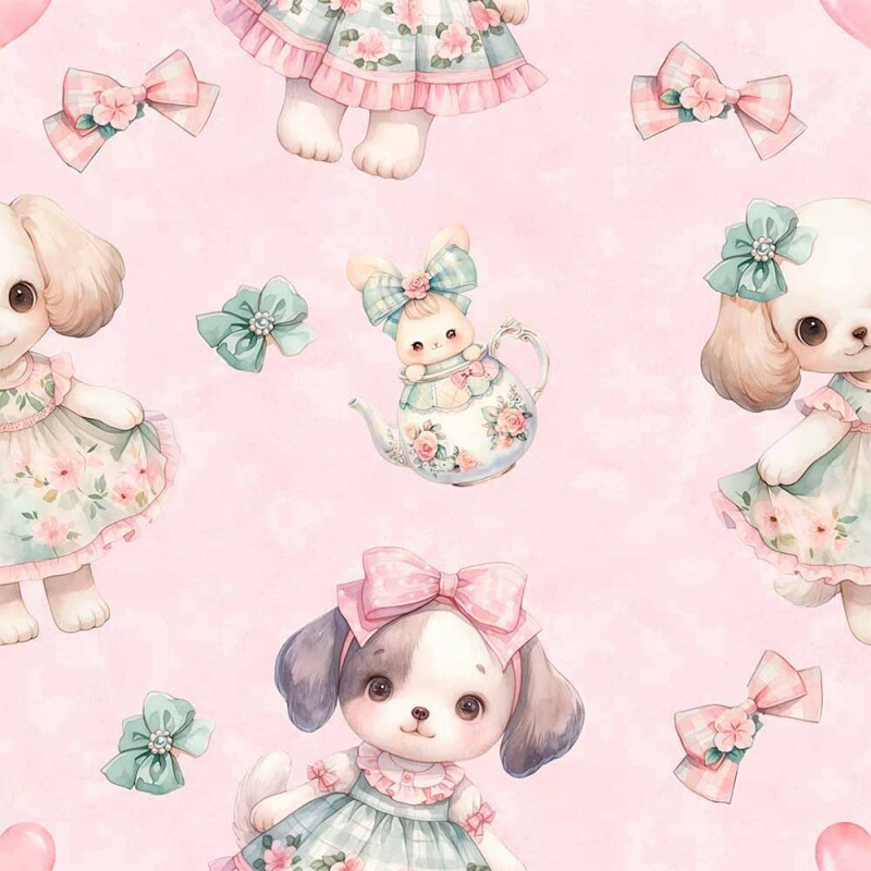 JN25 - TRICOL. DIGITAL 100% ALGODAO -  COLEÇÃO CUTE CUTE - CUTE CACHORRINHAS