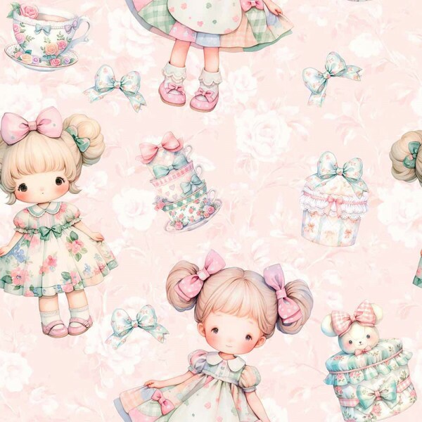 JN25 - TRICOL. DIGITAL 100% ALGODAO -  COLEÇÃO CUTE CUTE - CUTE MENINAS