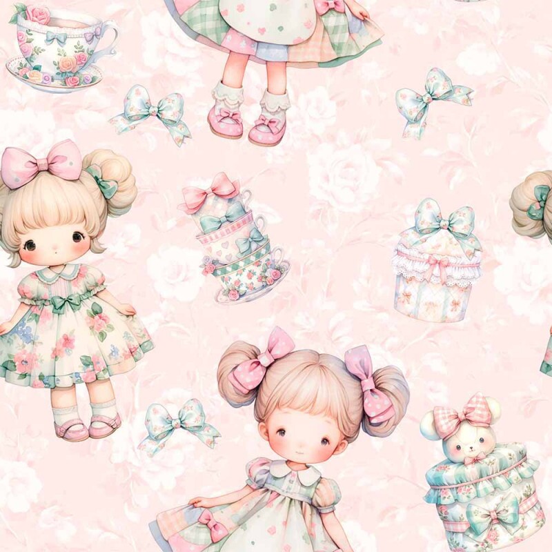 JN25 - TRICOL. DIGITAL 100% ALGODAO -  COLEÇÃO CUTE CUTE - CUTE MENINAS