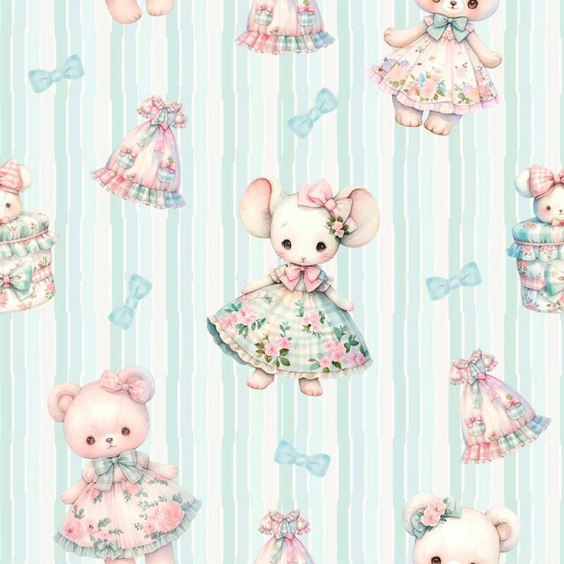 JN25 - TRICOL. DIGITAL 100% ALGODAO -  COLEÇÃO CUTE CUTE - CUTE RATINHAS