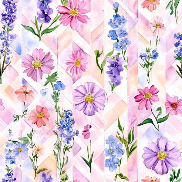 JL25 - TRICOL. DIGITAL 100% ALGODAO - COLEÇÃO ENGLISH LAVENDER - CAMBRIDGE - 94591/001D