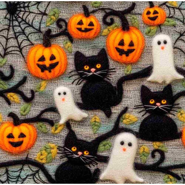 TRICOLINE 100% ALGODÃO - HALLOWEEN 25 - HALL 7 VIDAS