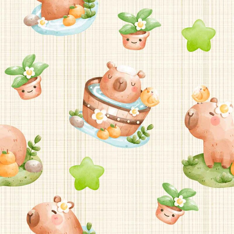TRICOL. COLEÇÃO  CAPIVARA - CAPIVARA CREME - 100% ALGODÃO - 97698/001D