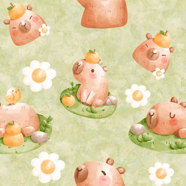 TRICOL. COLEÇÃO CAPIVARA - CAPIVARA VERDE - 100% ALGODÃO - 97699/001D