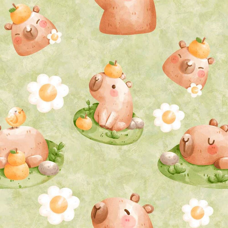 TRICOL. COLEÇÃO CAPIVARA - CAPIVARA VERDE - 100% ALGODÃO - 97699/001D