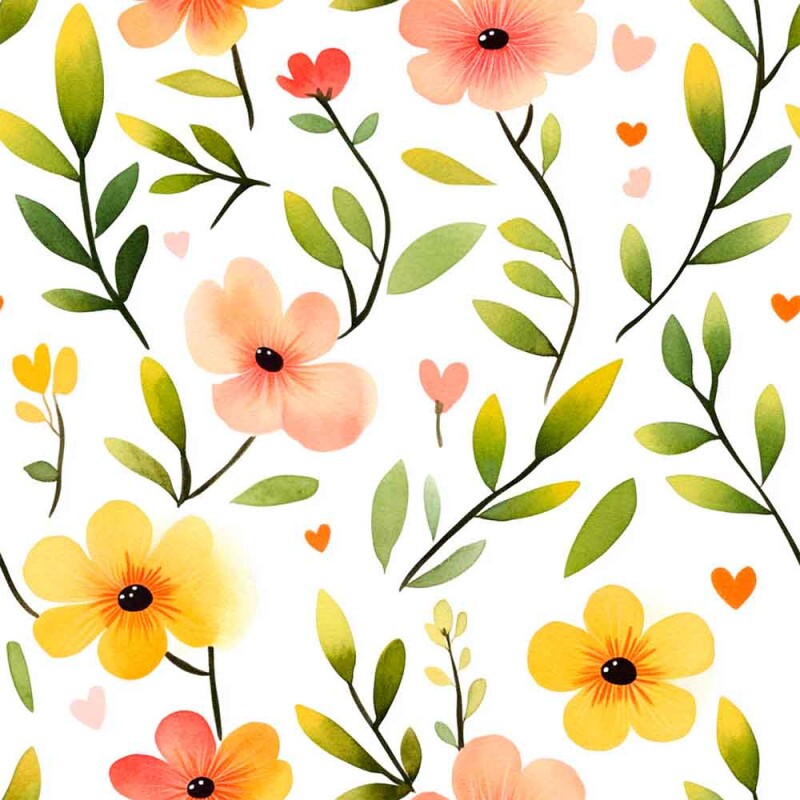 JL25 - TRICOL. DIGITAL 100% ALGODAO - COLEÇÃO BEE LOVE - FLORES - 97437/001D