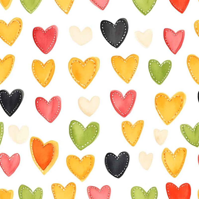 JL25 - TRICOL. DIGITAL 100% ALGODAO - COLEÇÃO BEE LOVE - CORAÇÕES - 97436/001D