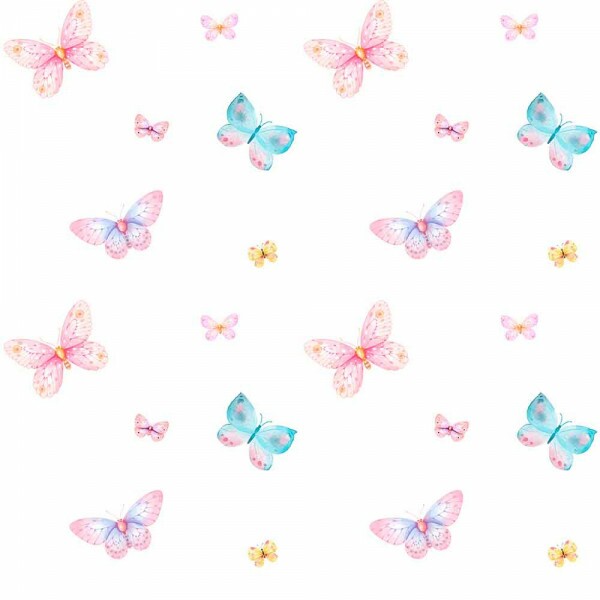 Tricoline Est. Digital 100% Algodão - Borboleta Pastel - 95729/001D
