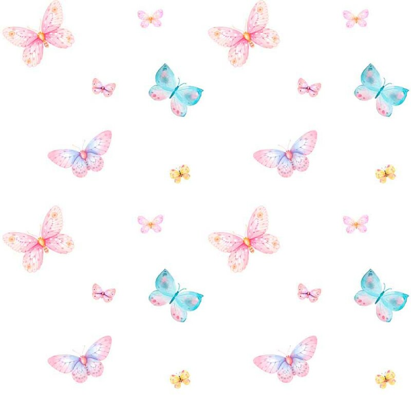 Tricoline Est. Digital 100% Algodão - Borboleta Pastel - 95729/001D
