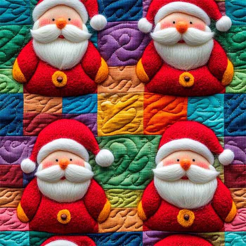 TRICOL. 100% ALGODÃO DIGITAL - NATAL COLORIDO  SANTA PATCH