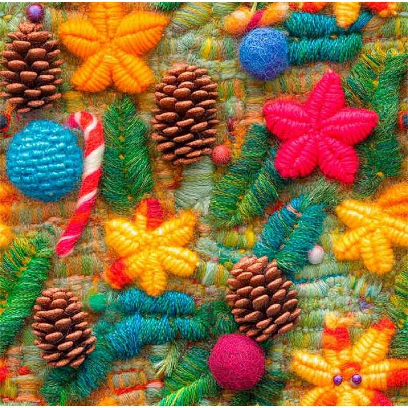 TRICOL. 100% ALGODÃO DIGITAL - NATAL COLORIDO  PINHA COLOR