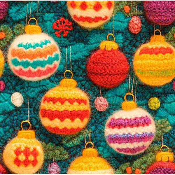TRICOL. 100% ALGODÃO DIGITAL - NATAL COLORIDO  BOLAS AMARELAS COLOR