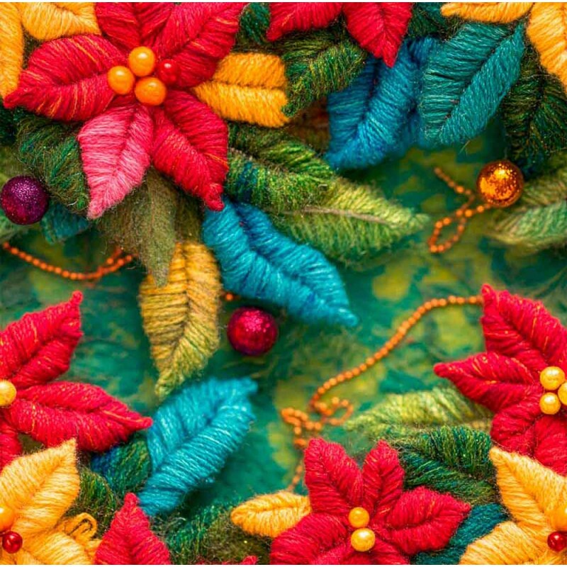 TRICOL. 100% ALGODÃO DIGITAL - NATAL COLORIDO  FLOR NATAL COLOR
