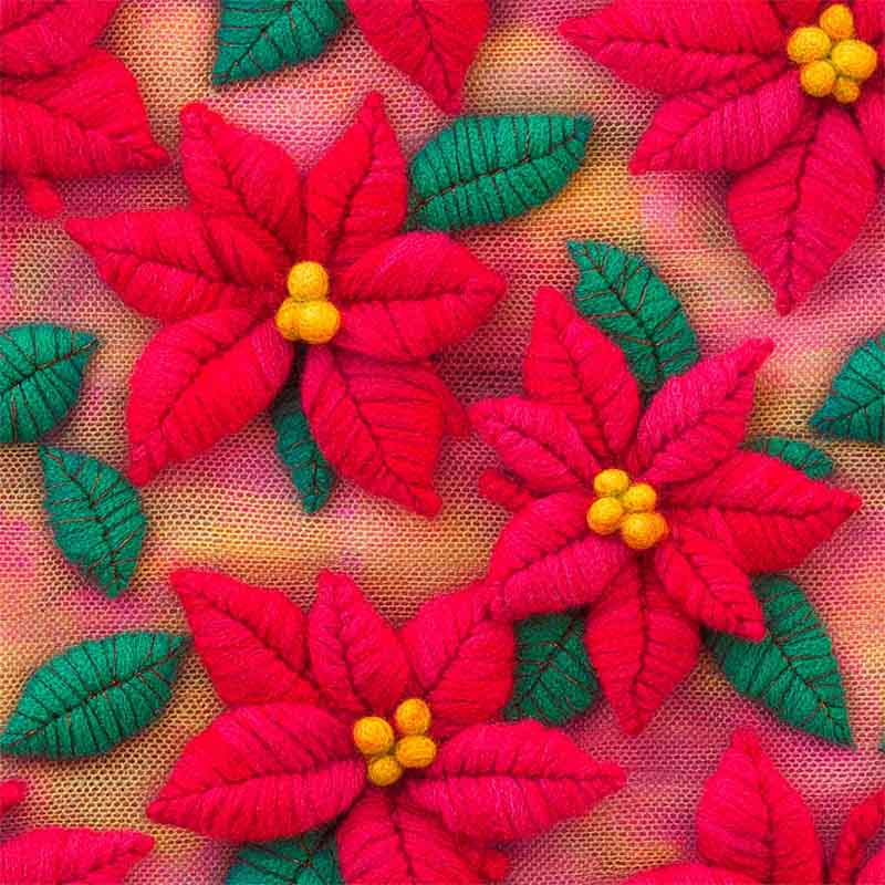 TRICOL. 100% ALGODÃO DIGITAL - NATAL COLORIDO  FLOR VERMELHA COLOR