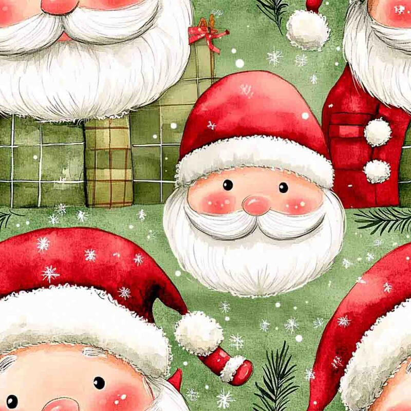 TRICOL. 100% ALGODÃO DIGITAL - NATAL  GREENY SANTA
