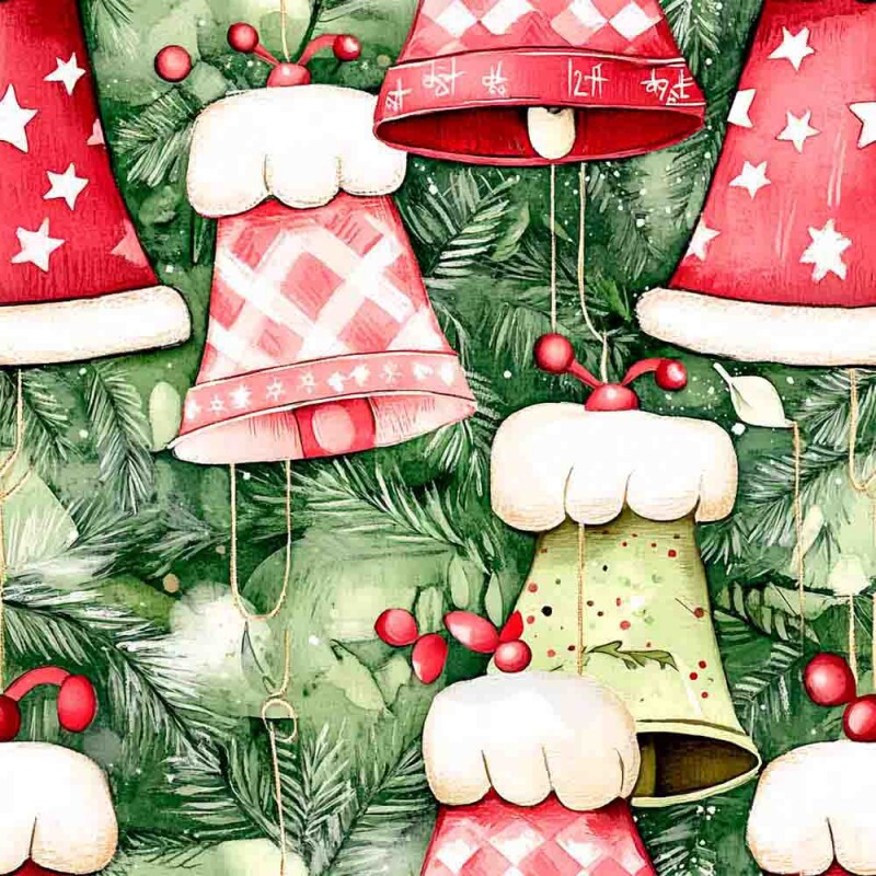 TRICOL. 100% ALGODÃO DIGITAL - NATAL  GREENY BELLS