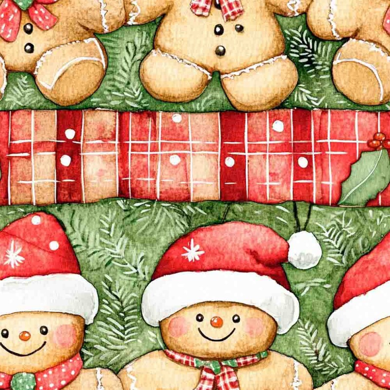 TRICOL. 100% ALGODÃO DIGITAL - NATAL  GREENY GINGERBREAD