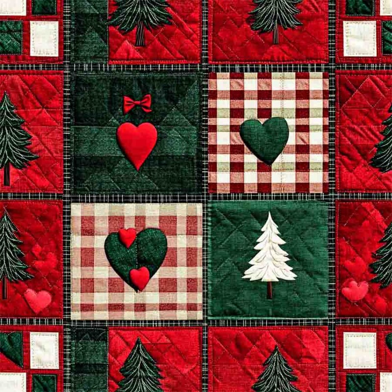TRICOL. 100% ALGODÃO DIGITAL - NATAL HEARTS AND TREES  HT2