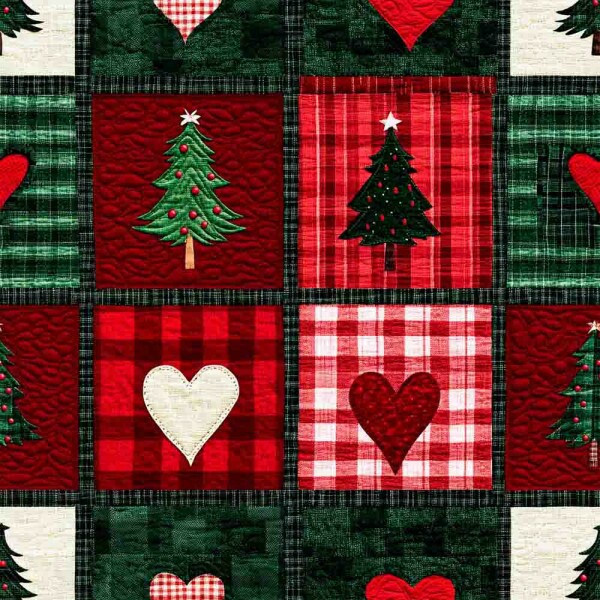 TRICOL. 100% ALGODÃO DIGITAL - NATAL HEARTS AND TREES  HT3