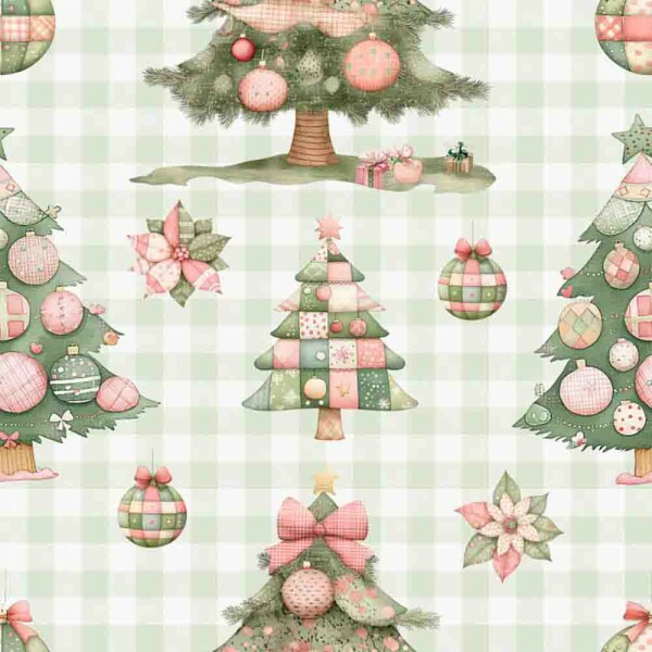 TRICOL. 100% ALGODÃO DIGITAL - NATAL  ÁRVORE CLARINHO