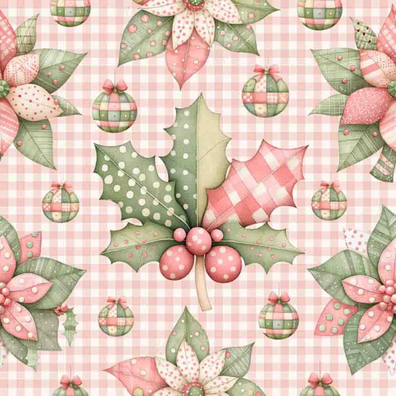 TRICOL. 100% ALGODÃO DIGITAL - NATAL  AZEVINHO CLARINHO