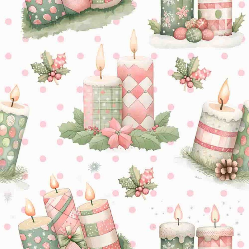 TRICOL. 100% ALGODÃO DIGITAL - NATAL  VELAS CLARINHO