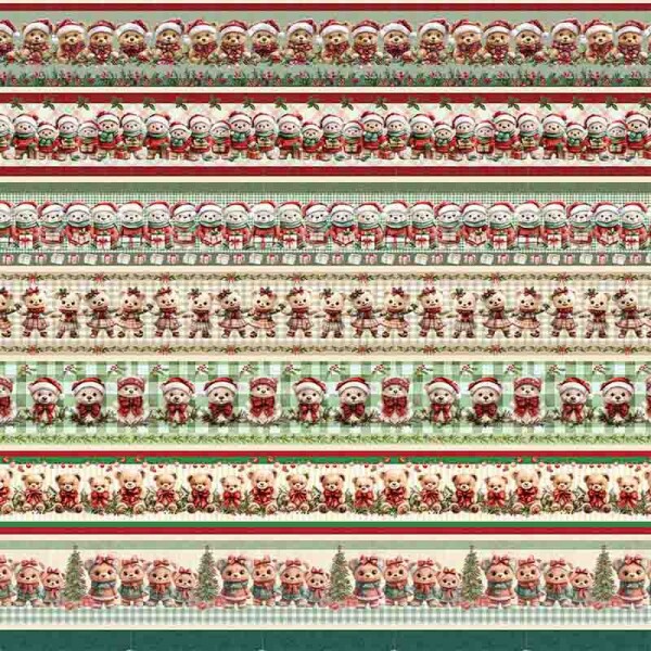 TRICOL. 100% ALGODÃO DIGITAL - NATAL  BARRADO URSINHOS NATAL
