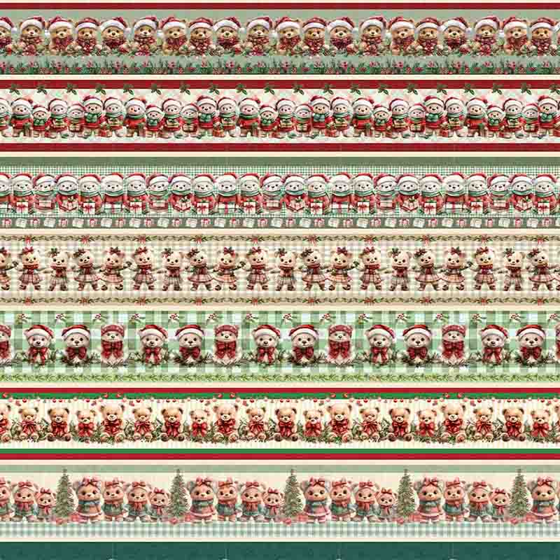 TRICOL. 100% ALGODÃO DIGITAL - NATAL  BARRADO URSINHOS NATAL