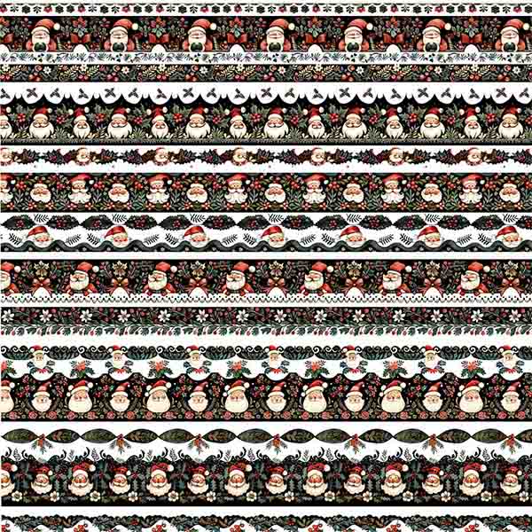 TRICOL. 100% ALGODÃO DIGITAL - NATAL  BARRADO NATAL FOLK