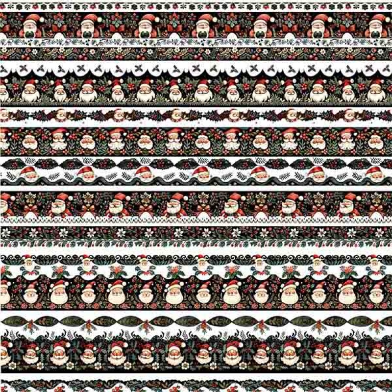 TRICOL. 100% ALGODÃO DIGITAL - NATAL  BARRADO NATAL FOLK