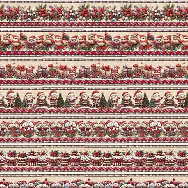 TRICOL. 100% ALGODÃO DIGITAL - NATAL  BARRADO NATAL CUTE 1