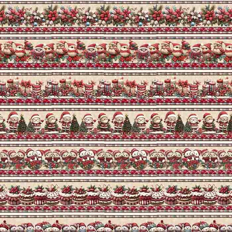 TRICOL. 100% ALGODÃO DIGITAL - NATAL  BARRADO NATAL CUTE 1