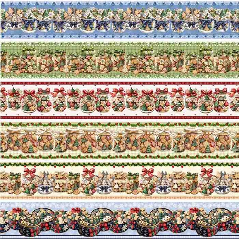 TRICOL. 100% ALGODÃO DIGITAL - NATAL  BARRADO CHRISTIMAS COOKIES