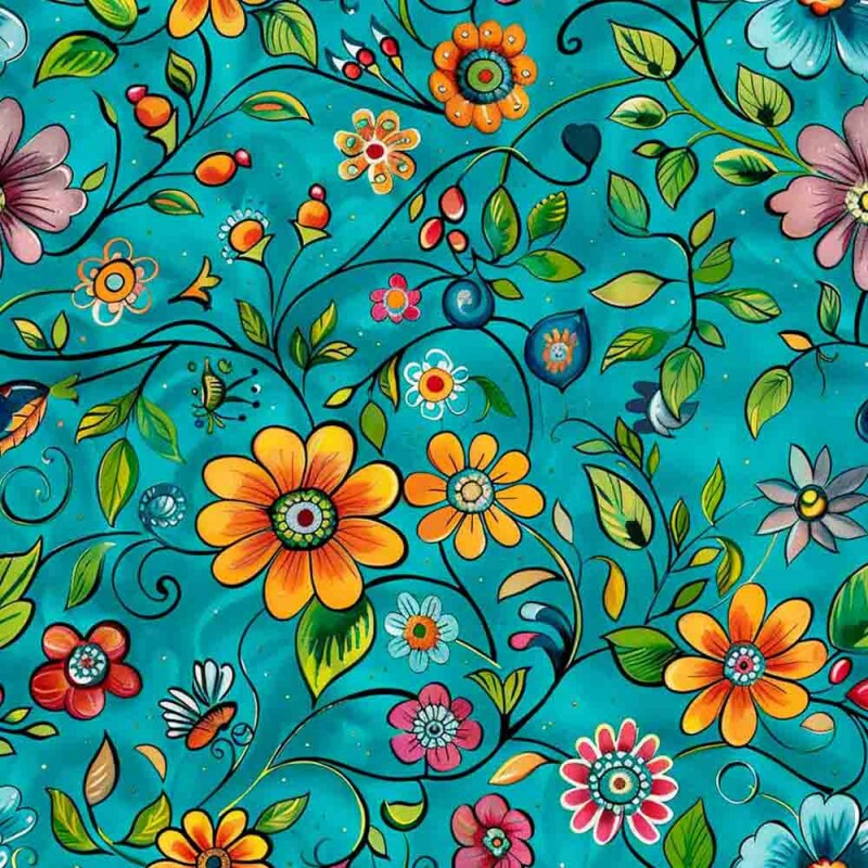 Sarja  Hidrorrepelente Flores Piscina  100% Algodão 93749/001D