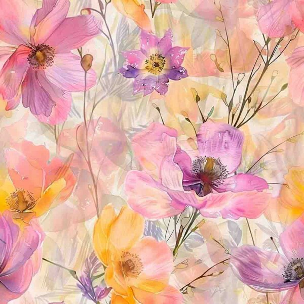 Sarja  Hidrorrepelente Watercolor Lilac  100% Algodão 96323/001D
