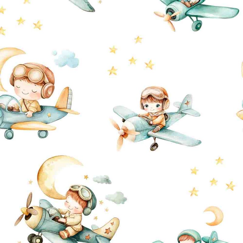 Fralda Digital Est. 100% ALGODÃO - 75CM - Menino Aviador - 95247/001D