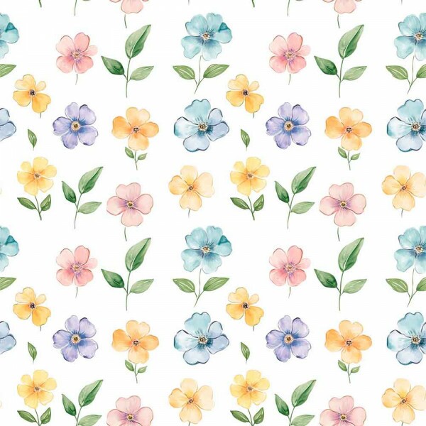 Fralda Digital Est. 100% ALGODÃO - 75CM - Florzinhas Aquareladas - 96169/001D