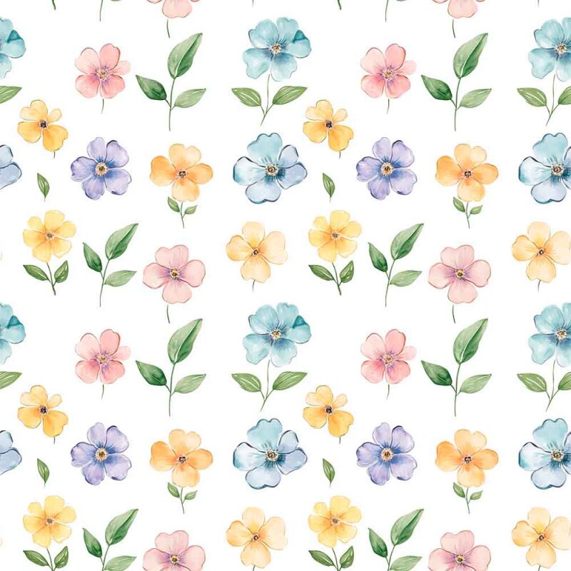 Fralda Digital Est. 100% ALGODÃO - 75CM - Florzinhas Aquareladas - 96169/001D