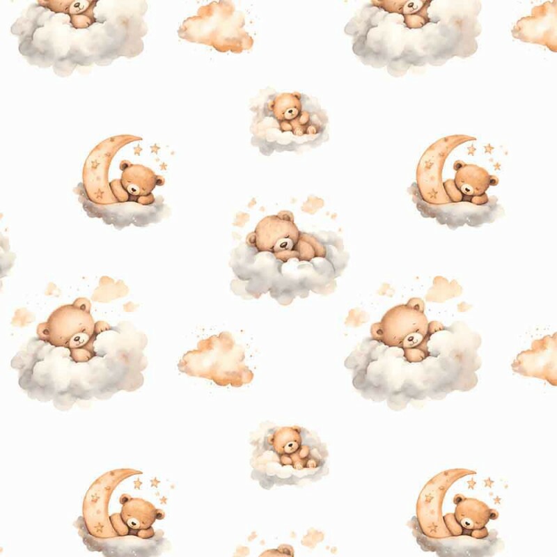 FRALDA DIGITAL EST. URSINHO NAS NUVENS - 100% ALGODÃO - 75CM